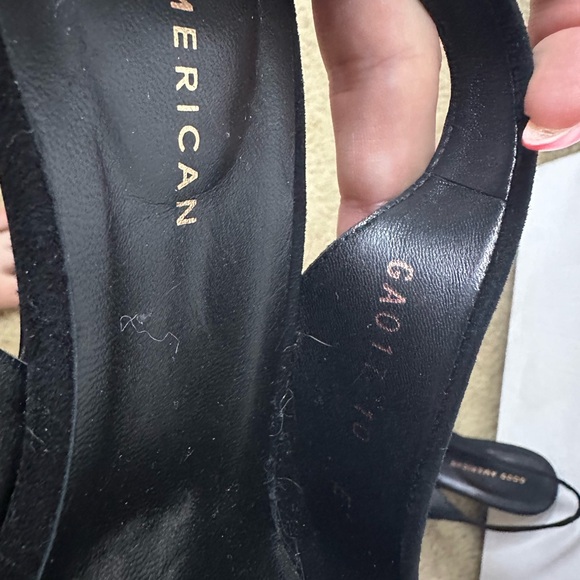 Good American Gold Tipped Slingback Heels Size 10 - Picture 3 of 4